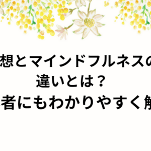 瞑想とマインドフルネスの違い