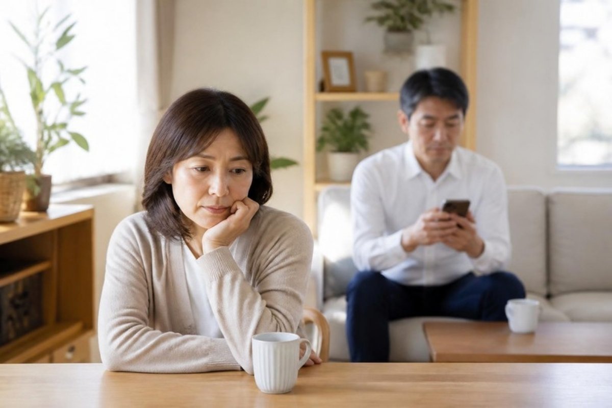 同じ部屋にいながら、すれ違っている夫婦
