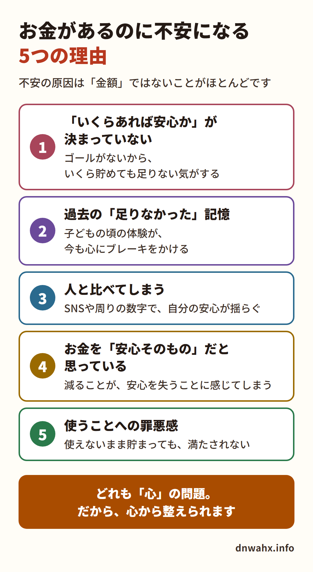 お金があるのに不安になる5つの理由