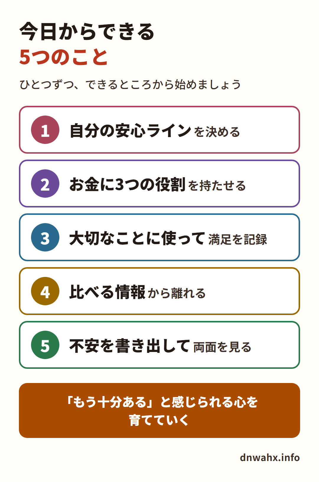 お金があるのに不安な人が今日からできる5つのこと