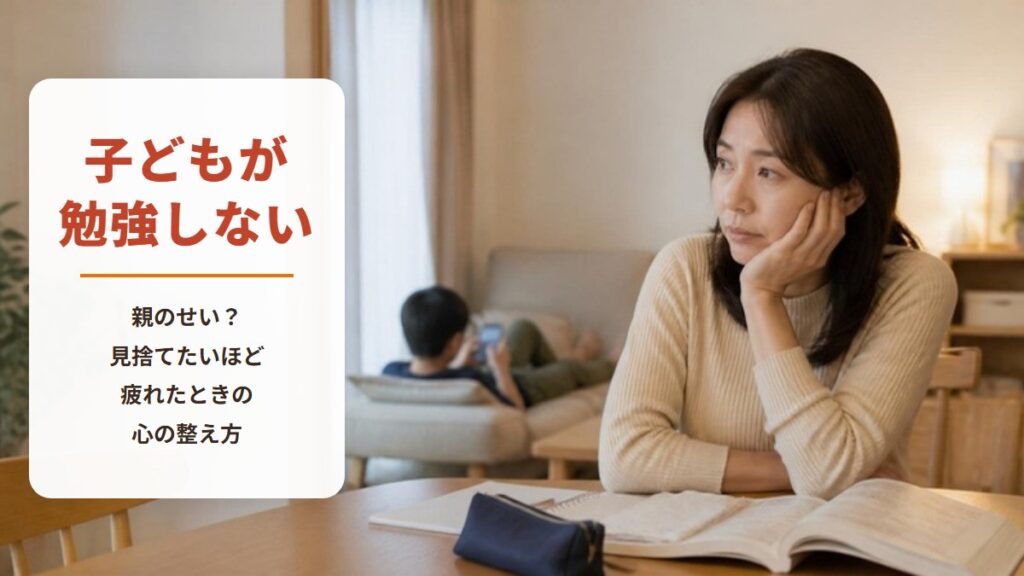 子どもが勉強しないのは親のせい?【ワークシート付き】イライラして見捨てたくなるほど疲れたときの心の整え方