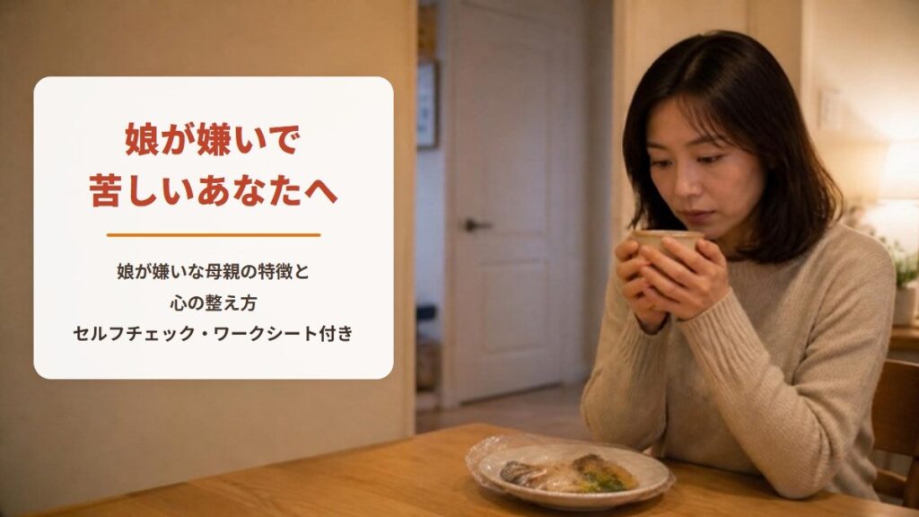 娘が嫌いな母親の特徴とは?【セルフチェック・ワークシート付き】娘が嫌いすぎて苦しいときの心理と心の整え方