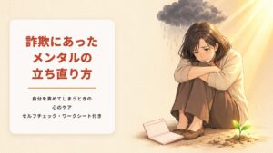 詐欺にあったメンタルの立ち直り方|自分を責めるときの心のケア【セルフチェック・ワークシート付き】