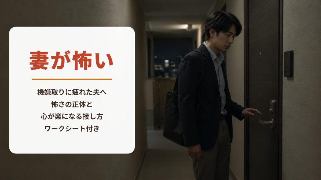 妻が怖い【ワークシート付き】妻の機嫌取りに疲れた夫へ・怖さの正体と心が楽になる接し方